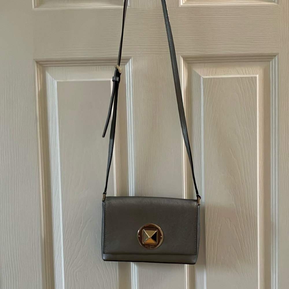 NWOT Kate Spade Gray Crossbody Bag with Gold Accent